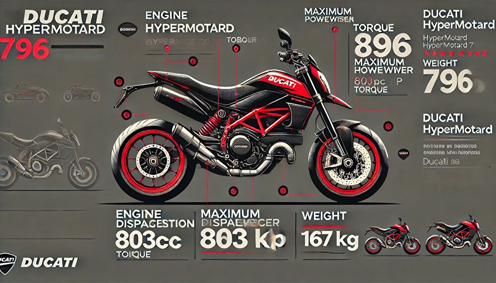 ハイパーモタード796のスペックと性能